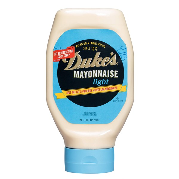 DUKE'S Dukes Light Mayonnaise Squeeze Bottle, 18 Ounce (Pack of