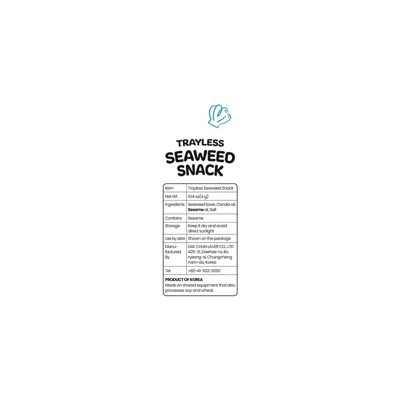 Choi's 1 Trayless Seaweed Snack