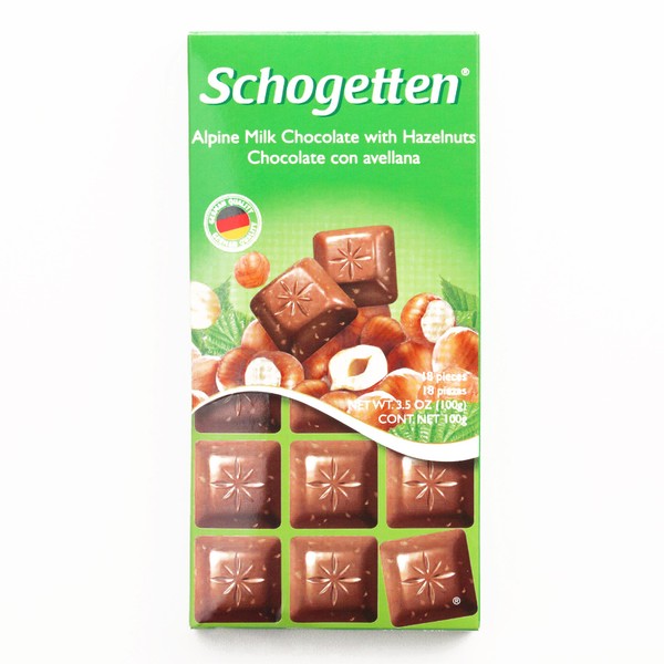 Schogetten Hazelnut Milk Chocolate Bar 3.5 oz each (2 Items Per Order, not per case)