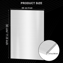 304 Stainless Steel Sheets, 9 x 12 x 1/16 inch Thickness Stainless Steel Plates Stainless Steel Shim Plates Metal Sheets for Kitchen DIY Craft Making