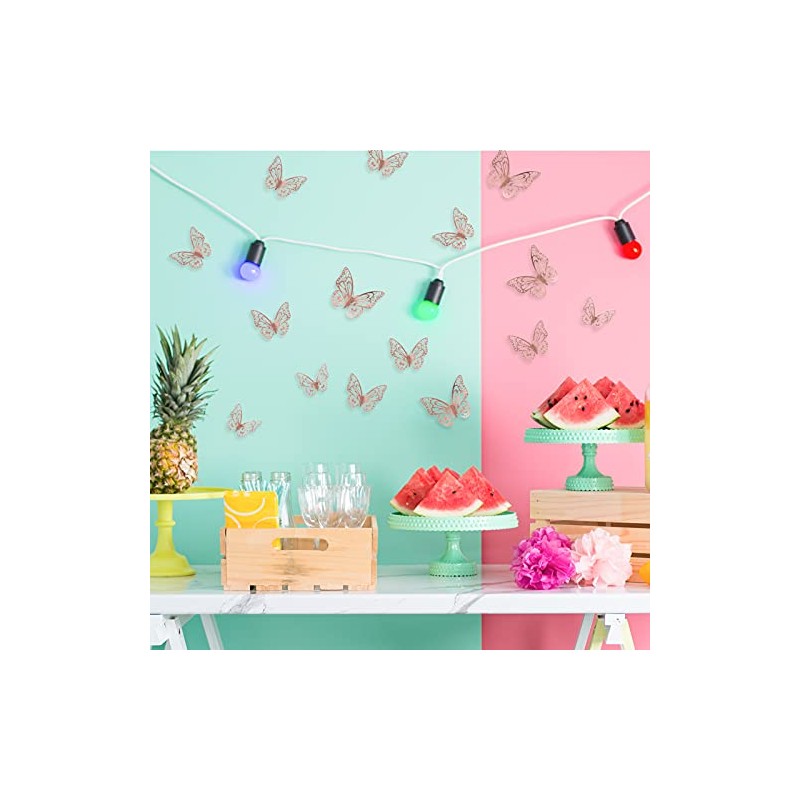Naler 48 Mariposas Decorativas Pegatina Pared 3D Calcomanía Decoración Adorno