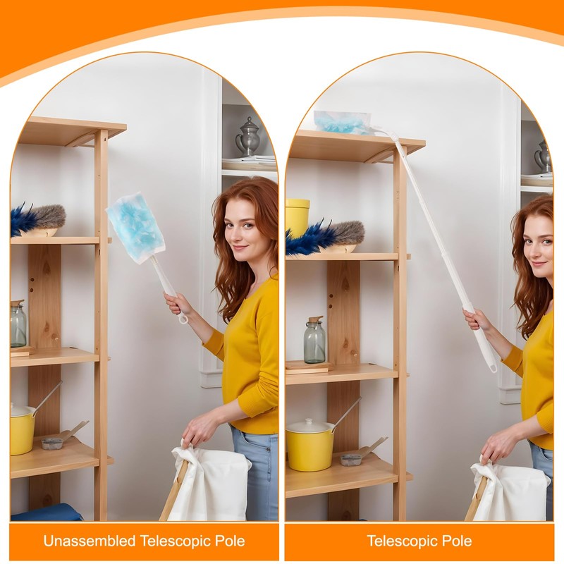 30PCS Duster Refills Compatible with Flash, 180°Fluffy Duster Refills with