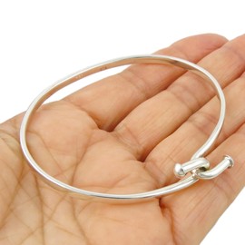 The Mexican Collection Front Hook Twist Hallmarked Solid 925 Sterling Silver Bracelet Handmade Jewellery