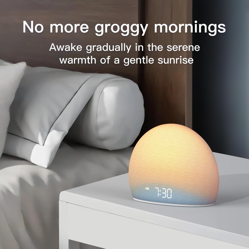 HOUSBAY Sunrise Alarm Clock, White Noise Sound Machine, Cozy Light,