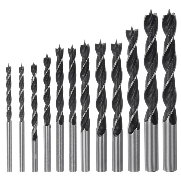HARFINGTON Brad Point Drill Bit Set 3/4/5/6.5/8/9.5/11/12mm Straight Round Shank