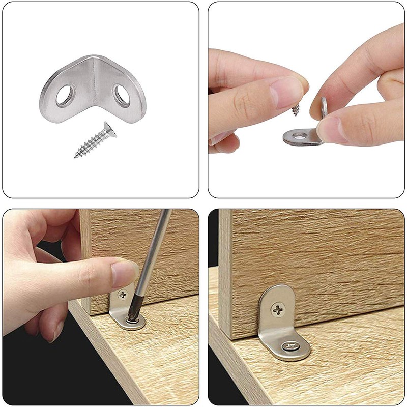 Derbway 10 pieces stainless steel corner code, angle brackets, stainless