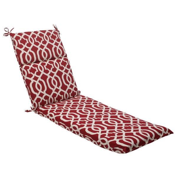 Pillow Perfect - 498621 Outdoor/Indoor New Chaise Lounge Cushion, 72.5 in. L X 21 in. W X 3 in. D, Geo Red