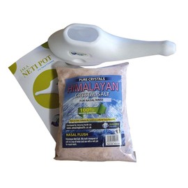 Amazing Health White Neti Pot and 500g Himalayan fine salt
