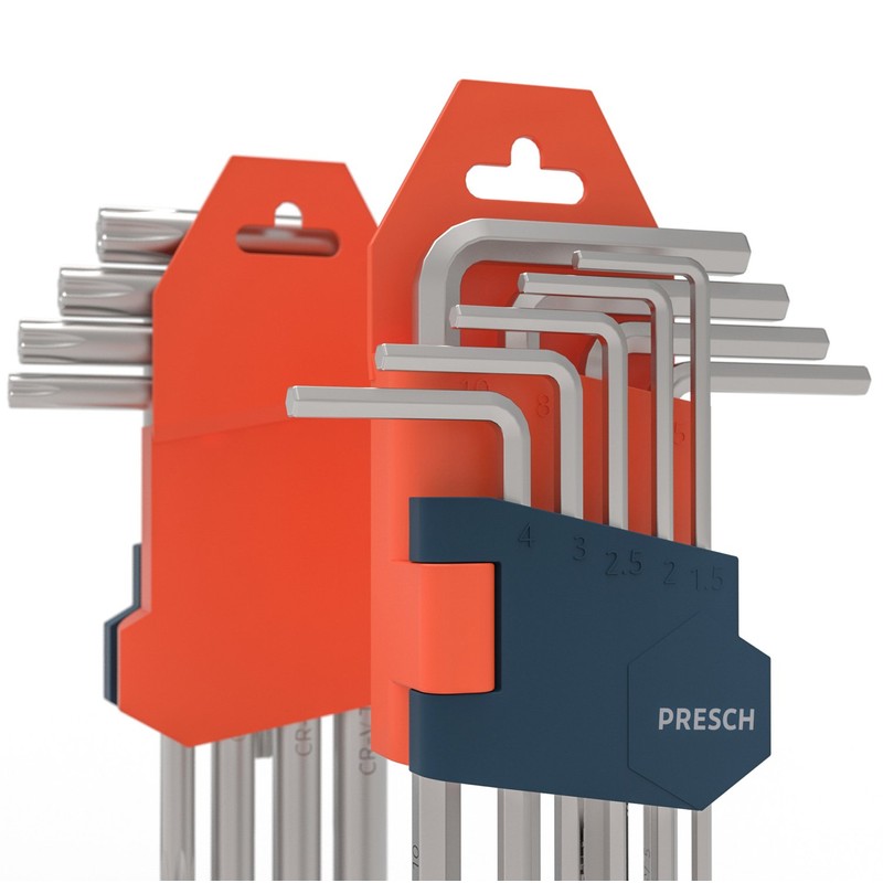PRESCH Hex Keys Set 18pcs with Ball End Hex Keys