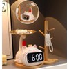 Itigoitie Cute Cat Desktop Clock Decoration,Smart Electronic Digital Mute Clock,Living