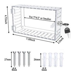 2Pcs Thermostat Lock Box with Key, Large Thermostat Cover with Lock, Clear Thermostat Guard for Thermostats on Wall Fits Thermostat 6.1" x 3.85" or Smaller, for Home Apartment Office School Hotel