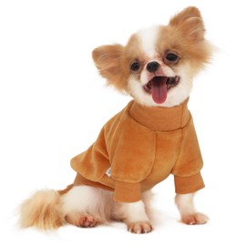 LOPHIPETS Fleece Exterior Small Dog Sweatshirt - Lightweight for Slightly Cool Days - Fits 0.5-1.2 lbs - Young Chihuahuas & Teacup Puppies - Camel XX-Small
