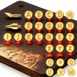 Wood Burning Tips Letters Set, Alphabet Template Branding tip for Embossing and Carving Crafts Carving Iron Paste Tool Adult Embossing Beginner DIY 28Pcs