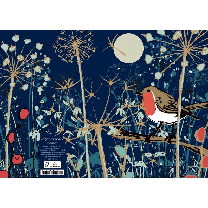 Roger La Borde - Robins - Advent Calendar Card -