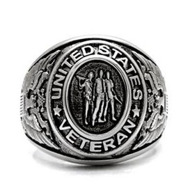 Lanyjewelry 316 Stainless Steel Respect US Military Veteran Mens Wide Band Ring-12