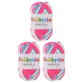 3 Pack Super Soft Rainbow Colorful T Shirt Yarn Weaving Yarn Thick Crochet Cloth Yarn for Knitting Blanket Handbag Purse DIY Crafts 300g