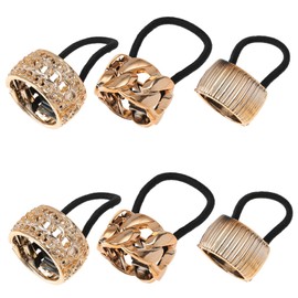 Beavorty 12 Piezas Botón De Cola De Caballo Manguito De Cola De Caballo Moño Con Banda De Metal Para El Cabello Para Mujer Elasticidad Metro Perder El Plastico