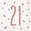 Elegant Rose Gold 21st Glitz Luncheon Napkins (16cm) - Perfect