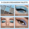 CAKAILA 9 Colors Blue Grey Highly Pigmented Colorful Eyeshadow Palette,Matte