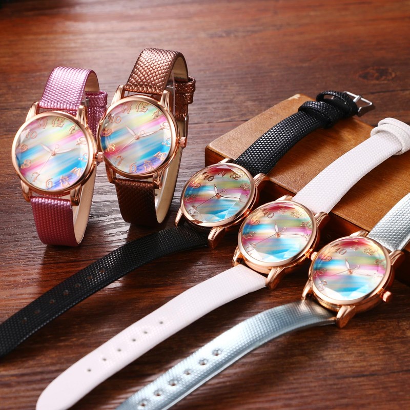 Silverora Women's Watches Bohemian Watches Women: Rainbow Dial Analogue Quartz