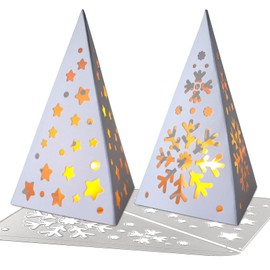 BOFUNX 2 Pieces Cutting Dies Christmas Lantern Cutting Dies Lantern Cutting Dies Embossing Stencils Snowflakes Stars Lampshade Cutting Dies for Christmas Crafts Gift