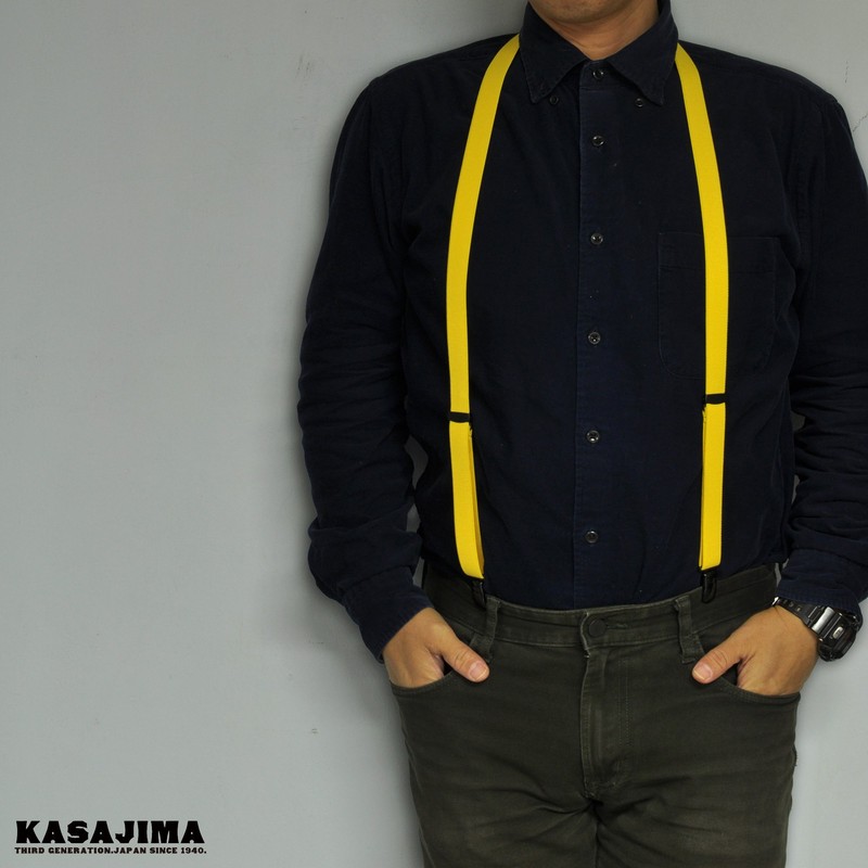 KASAJIMA Men's Suspenders, 0.8 inches (21 mm), Made in Japan,