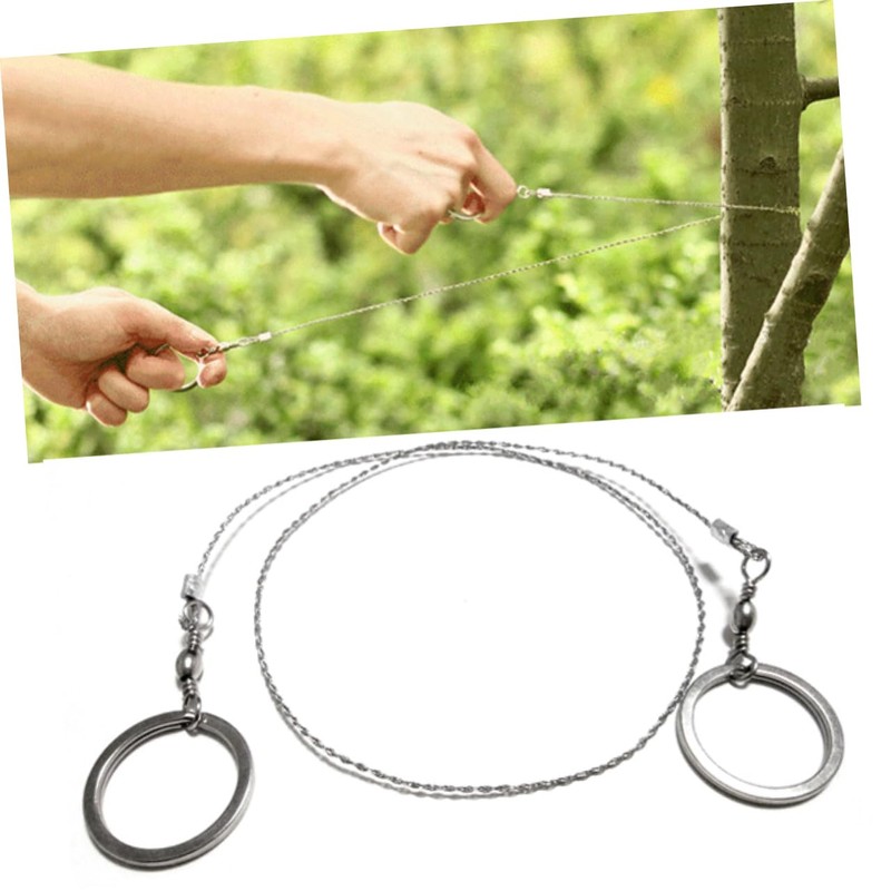 Gatuida Pocket Outdoor Survival Emergency Wire Saw Durable Stainless Steel