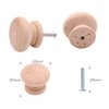 Yuknees Wooden Handle,10pcs Wooden Cabinet Knobs,ound Mushroom Drawer Knobs with