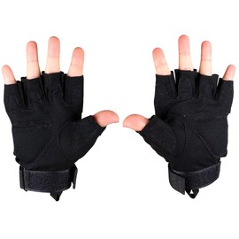 ThreeH Tactical Gloves Training Half Finger Gloves Fitness Protection Non-Slip Gloves GL07M, Black