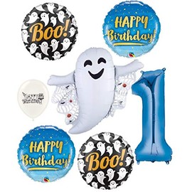 Ultimate Fun Spooky Ghost 1st Birthday Party Event Decorations Bouquet of Balloons