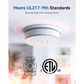 SITERWELL Smoke Detector 10 Year Battery Operated, Smoke Alarm with Photoelectric and Rlectrochemical Sensors, Fire Alarm with Bilingual Voice Alerts for Bedroom, Meets UL217-9th Standards, 2 Pack