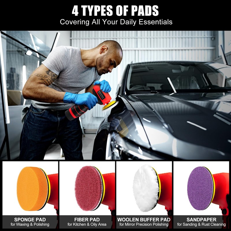 Cordless Sander, 3" Palm Sander with 2Pcs 16.8V 3.0Ah Batteries,