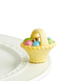 Nora Fleming A Tisket, A Tasket (Basket with Eggs) A214 - Hand-Painted Ceramic Holiday Décor - Spring Minis for The Home and Office