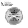 Pretul ST-760P, Disco sierra 7-1/4" para madera 60 dientes centro
