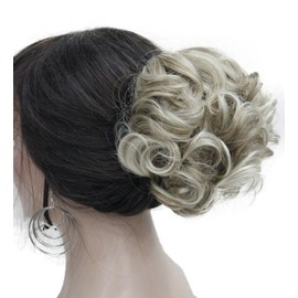 Lydell Short Ponytail Hair Piece Extension Wavy Claw Clip In/on Hairpiece (H16/613 Blonde Highlighted)