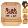 9 Inch Air Fryer Liners Disposable-125PCS Square Parchment Paper Liners,Heat