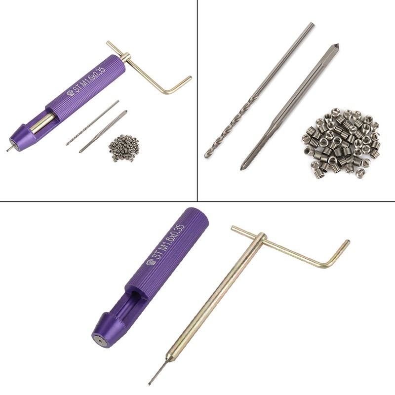 50pcs Stainless Steel Coiled Wire Helical Screw Thread Inserts M1.6*0.35*2D