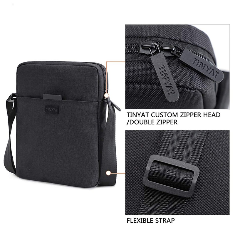 TINYAT Crossbody Bag for Men Waterproof Shoulder Bag with Adjustable