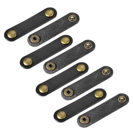 MECCANIXITY Cuero Cable Corbata Cuero Cordn Organizador 63x16mm Cable Correas Cable Cuero Clips Negro Auricular Cable Gestin para Cable, Alambre,...  