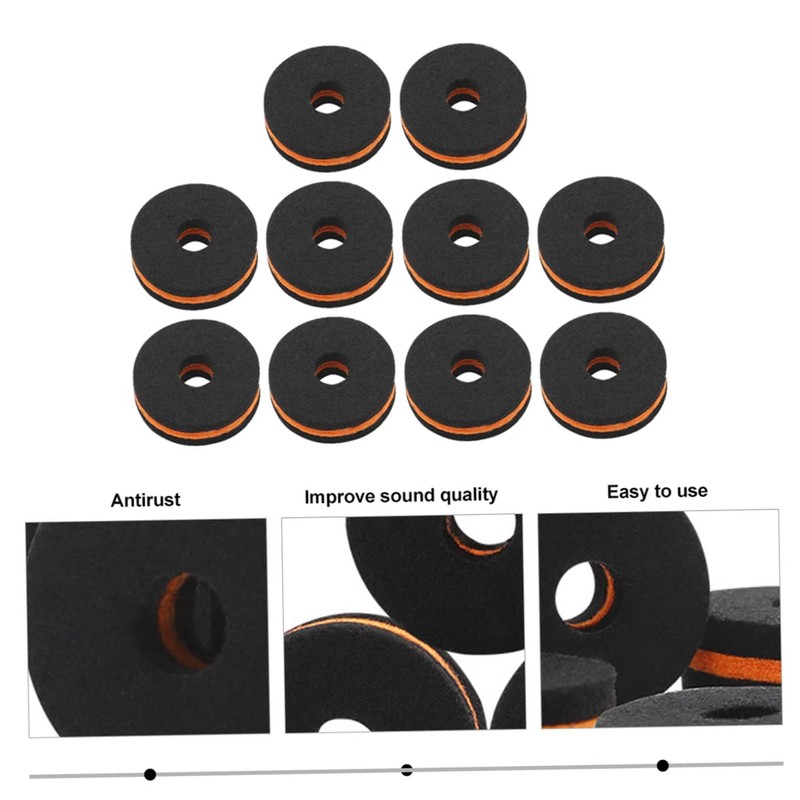FUNOMOCYA Drum Set Pad 10 Pcs Cymbal Felt Pads Durable