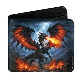 RTTLALUO Small Wallet Bifold, Dragon Wallet For Men, Aesthetic Giant Dragon Card Holder Purse, Birthday Christmas Graduation Gifts For Men, Travel Daily Purse