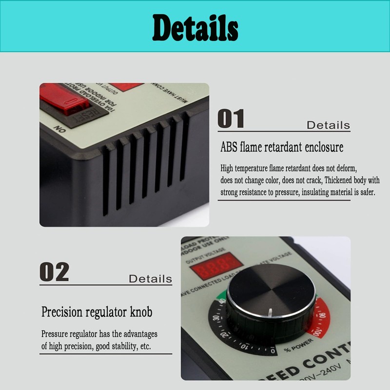 Speed Controller 220 V Motor, 2000 W Voltage Regulator Voltage