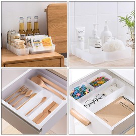 LYCHEON Drawer Organizer for Bathroom, Stackable Containers, Makeup Trays, Storage Boxes for Desk, Bedroom, Bathroom, Kitchen, Office (Pack of 7)