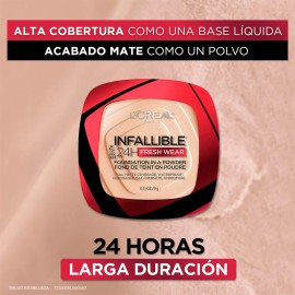 Loreal Infallible Fresh Wear 24hrs Maquillaje Polvo 9g Tono 140 Golden beige