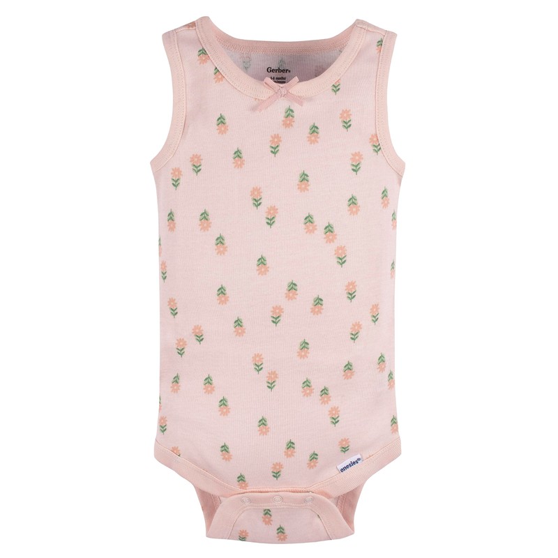 Gerber - Body sin mangas para niñas, Flores, 0-3 meses