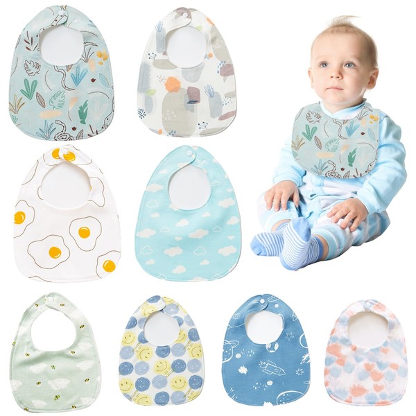 Fychuo Baby Bandana Dribble Bibs 8 Pack Waterproof Bibs Baby