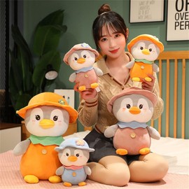 Champracer Penguin Cuddly Toy, Cartoon Penguin Doll, Cute Penguin Cushion, Stuffed Toys Plush Toy Cushion, Animal Penguin Gift for Children Boys Girls (25 cm, Pink)