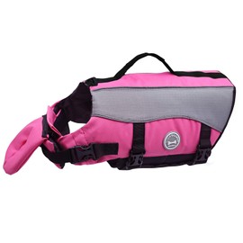 Vivaglory Dog Life Jackets with Extra Padding Pet Safety Vest for Dogs Lifesaver Preserver, Pink, Small