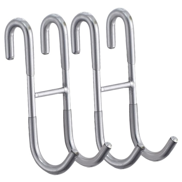 FUNOMOCYA 2pcs Over Door Hook Stainless Steel Dual Clothes Hanger