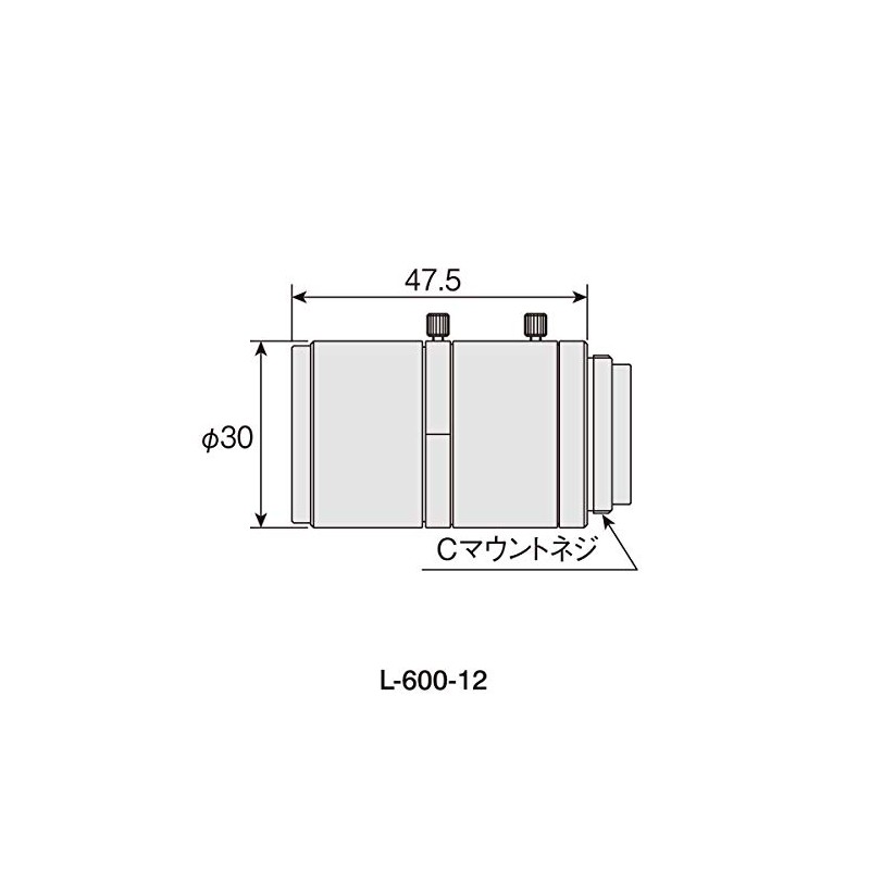 ホーザン(HOZAN) レンズ 焦点距離(12mm相当)が固定 作動距離を変えて倍率を調整 Cマウント 作動距離:100mm-∞ L-600-12